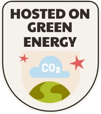 Green hosting badge, shown for review; the hosting claim is not yet verified
